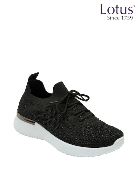 Negru - Pantofi sport casual Lotus din tricot (K90556) | 161 LEI