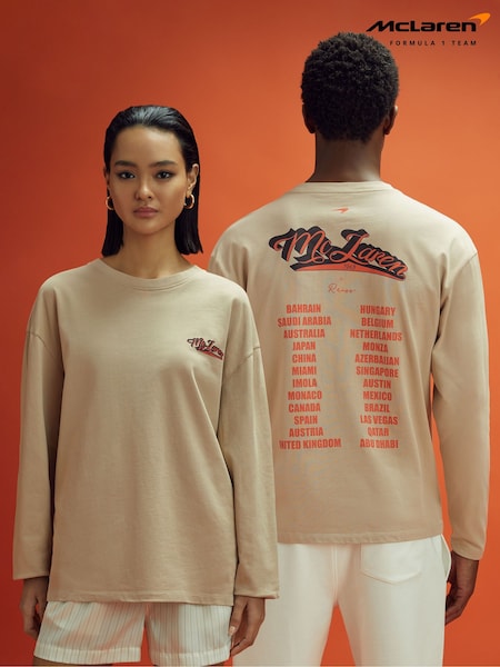 Reiss x McLaren F1 Team Taupe McLaren F1 Crew Neck Tour T-Shirt (K90557) | 720 QAR