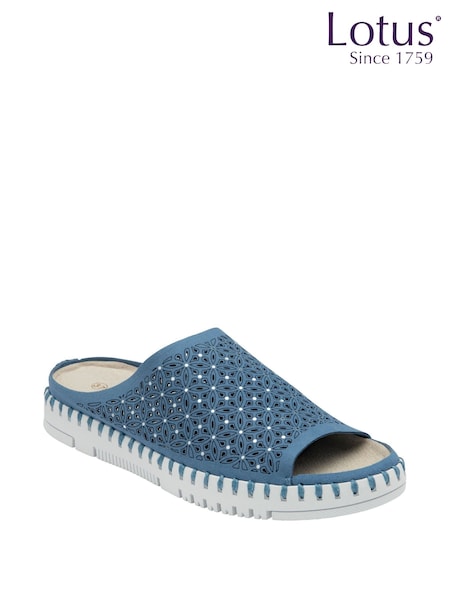 Lotus Blue Open Toe Mule Sandals (K90575) | AED131