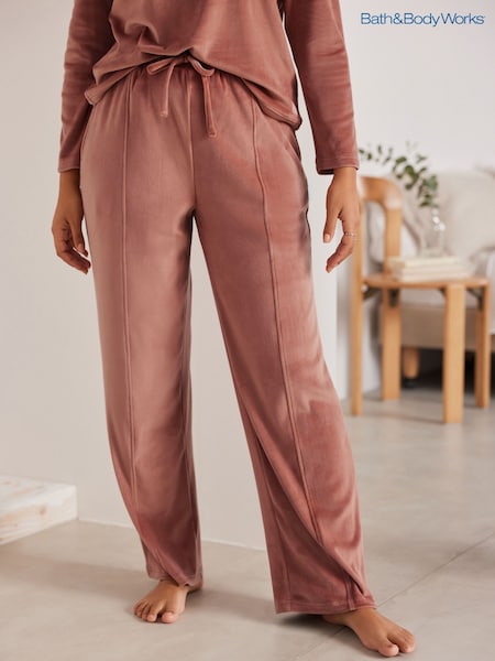 Bath & Body Works Rust Brown Fleece Wide Leg Trousers (K90700) | €12