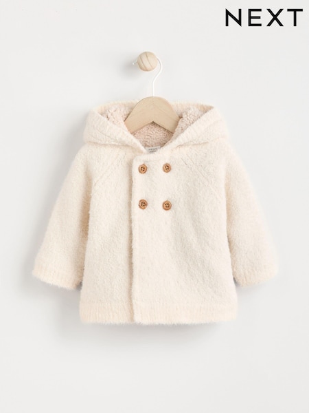 كريم - Chenille Cosy Baby Hooded Cardigan (K90709) | ‏102 د.إ.‏ - ‏ 112‏ د.إ.