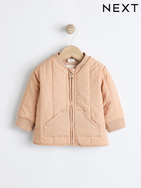 Cream Quilted Baby Bomber Jacket (K90765) | kr224 - kr245