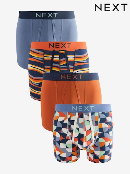 Orange/Blue Geometric A-Front Boxers 4 Pack (K90838) | € 25