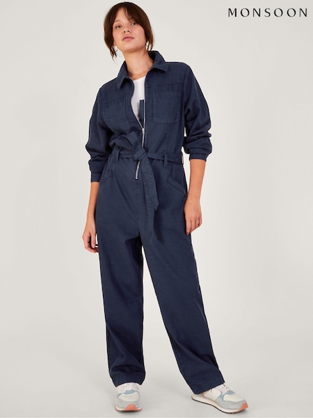Monsoon Blue Ally Zip-Up Jumpsuit (K91010) | € 23