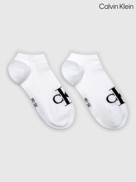 White - Calvin Klein Trainer Socks 2 Pack
