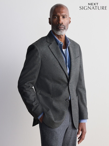Колір хакі - Signature блейзер Nova Fides Wool Rich Textured (K91117) | 5 013 грн