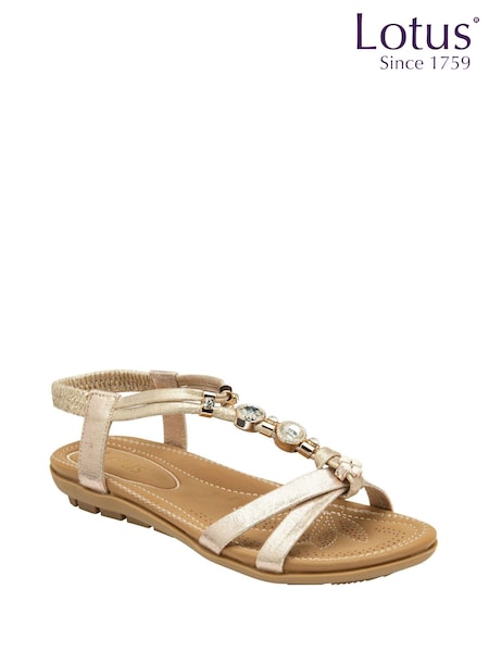 Lotus Gold Casual Open Toe Holiday Sandals (K91305) | 223 QAR