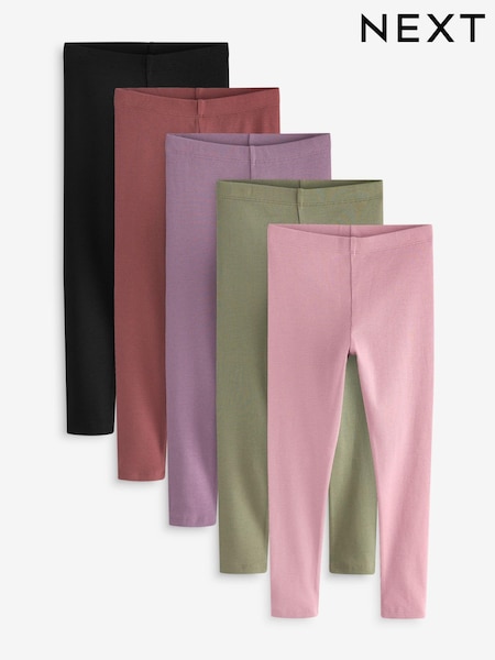 Multicolor - Ribbed Leggings 5 Pack (3-16yrs) (K91331) | 28 € - 40 €