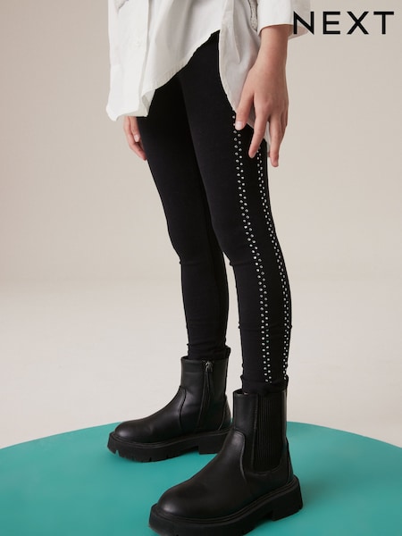 Schwarz mit Strassverzierung - Printed Leggings (3-16yrs) (K91341) | 7 € - 11 €