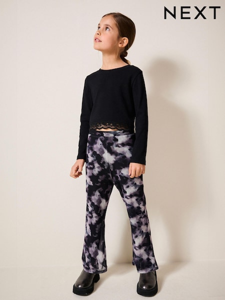 Black/White Mesh Flare Leggings (3-16yrs) (K91356) | €6 - €8.50