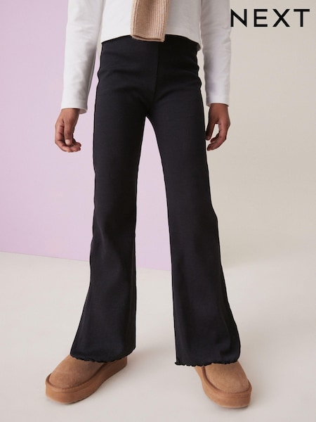 Black 1 Pack Rib Flare Leggings (3-16yrs) (K91361) | €8 - €15