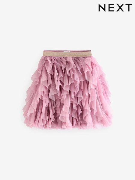 Pink/Gold Sparkle Tiered Tulle Mesh Skirt (3-16yrs) (K91373) | €23 - €29