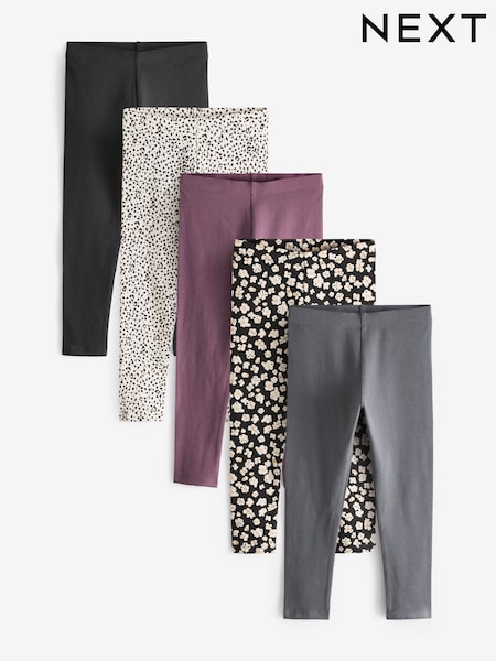 Mono Spot/Black/Charcoal Grey Leggings 5 Pack (3-16yrs) (K91387) | € 19 - € 28