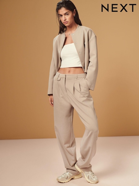 Neutral Tailored Barrel Trousers (K91429) | 99 QAR