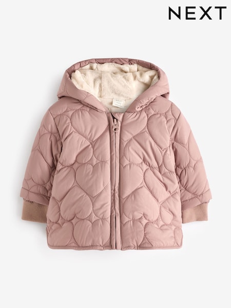 Pink Hearts Quilted Baby Coat (0mths-2yrs) (K91446) | INR 2,426 - INR 2,668