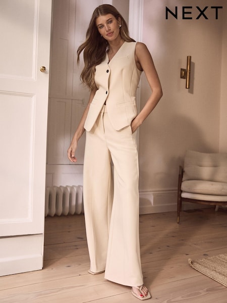 Cream Premium Tailored Straight Trousers (K91449) | €19