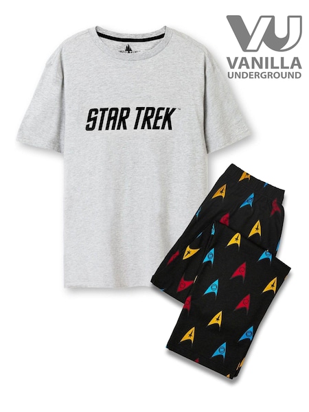 Vanilla Underground Mens Grey Star Trek 100% Cotton Licensed Pyjamas (K91466) | €40