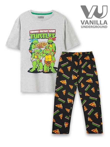 Vanilla Underground Grey Mens 100% Cotton Teenage Mutant Ninja Turtle Pyjamas (K91477) | €40