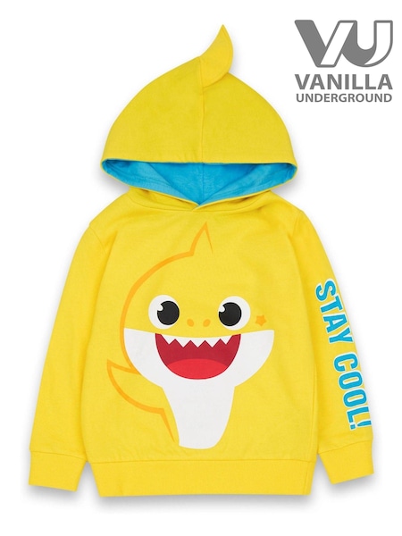 Vanilla Underground Yellow Baby Shark Kids Character 100% Cotton Hoodie (K91503) | 84 QAR