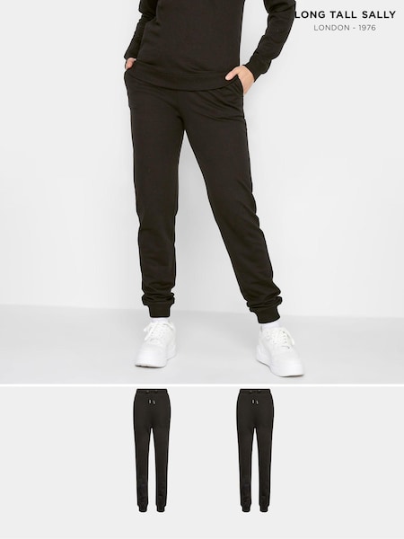 Long Tall Sally Black 2 Pack Basic Joggers (K91579) | 2,343 UAH