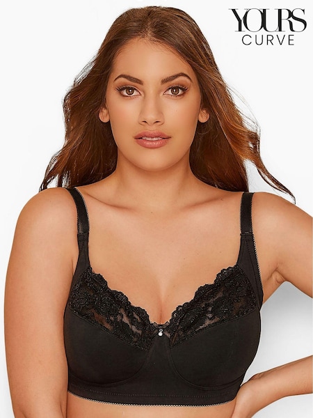 Yours Curve Cotton Lace Non-Padded Non-Wired Bralette (K91592) | €28