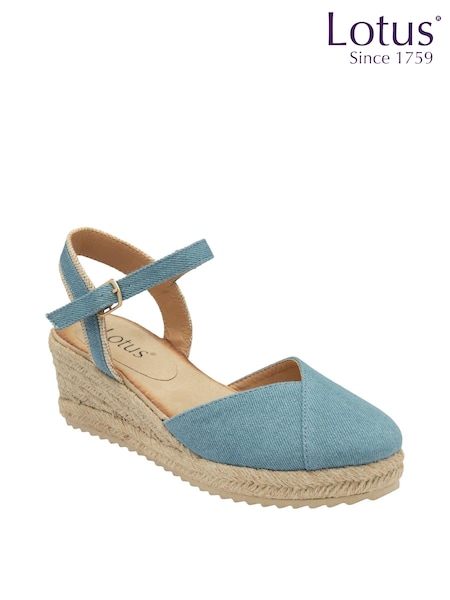 Lotus Blue Wedge Espadrille Shoes (K91782) | R$ 445