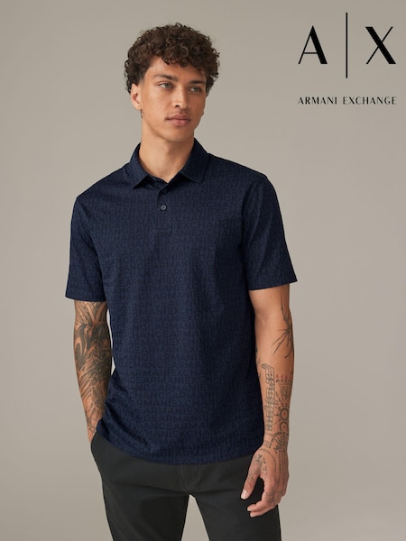 Armani Exchange Logo Print 100% Cotton Polo Shirt (K91865) | €43