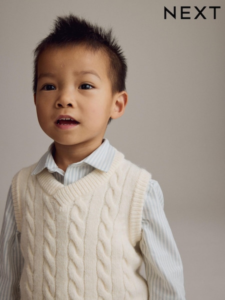 Ecru Cream - Knitted Vest and Shirt Set (3mths-7yrs) (K92283) | €37 - €44