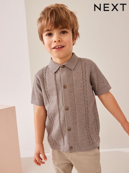 Nevtralno - Short Sleeve Button 100% Cotton Through Polo Shirt (3mths-7yrs) (K92291) | € 10 - € 11