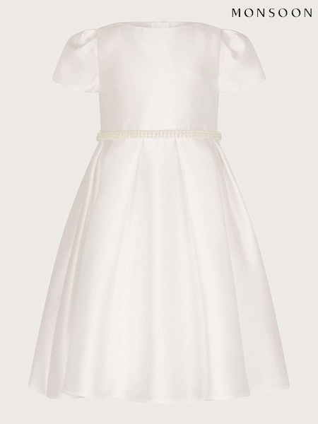 Monsoon White Pearl Belt Henrietta Dress (K92295) | €74 - €87