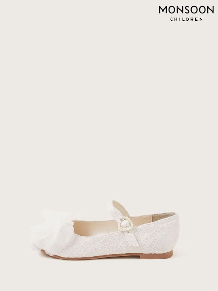 Monsoon White Communion Kali Lace Ballerina Flats (K92300) | €15.50 - €18.50