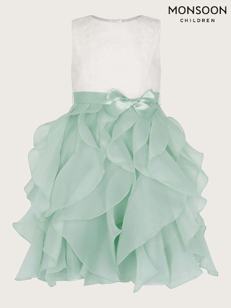 Monsoon Green Lace Cancan Ruffle Dress (K92319) | €41 - €47