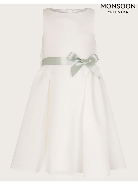 Monsoon White Scuba Holly Bridesmaid Dress (K92322) | €66 - €79