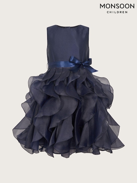 Monsoon Blue Duchess Twill Ruffle Dress (K92349) | € 42 - € 49
