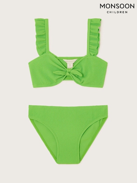 Monsoon Green Tie Bow Textured Bikini Set (K92363) | 89 QAR - 109 QAR