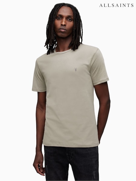 AllSaints Grey Brace Short Sleeve Crew T-Shirt (K92434) | €46