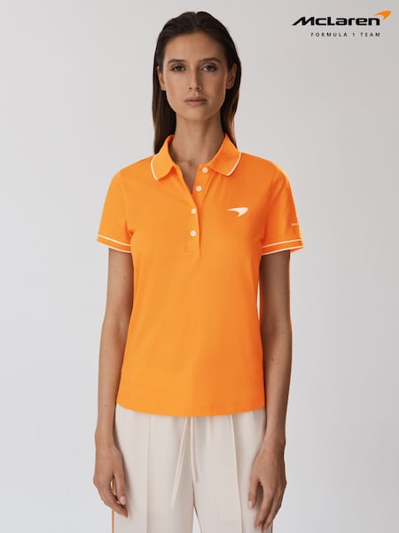 Reiss x McLaren F1 Team Papaya Crypto McLaren F1 Mercerised Cotton Polo Shirt (K92488) | €129