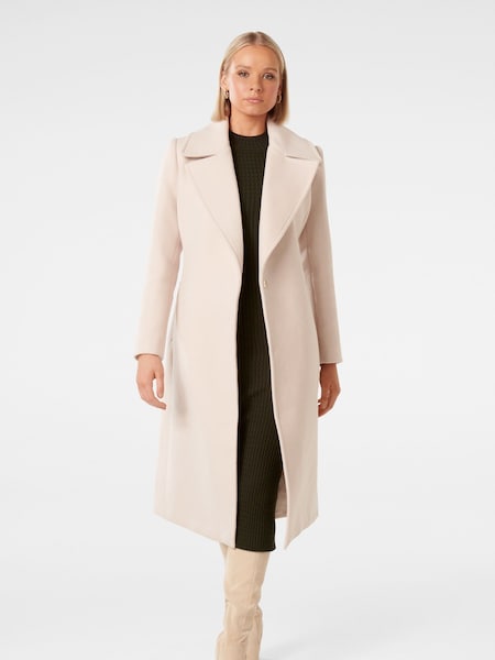 Forever New Cream Amanda Belted Wrap Coat (K92589) | €89