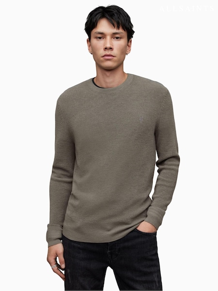 AllSaints Grey Ivar Merino Crew Neck Sweater (K92628) | €65
