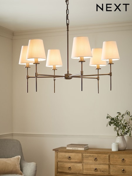 Brass Carolina 6 Light Chandelier Light Fitting (K92678) | €298