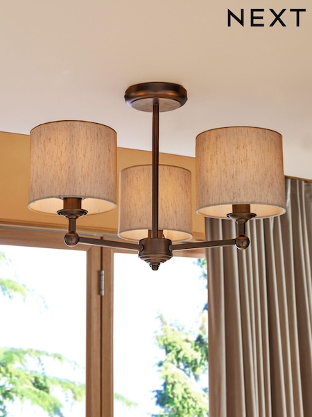 Bronze Blenheim 3 Light Flush Fitting Ceiling Light (K92690) | €86