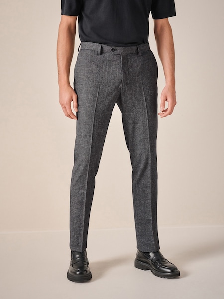 Grey Trimmed Texture Suit Trousers (K92756) | 156 QAR