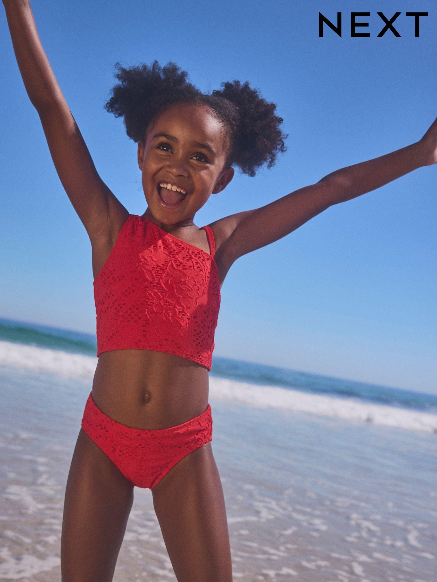 Girls red swimwear hot sale