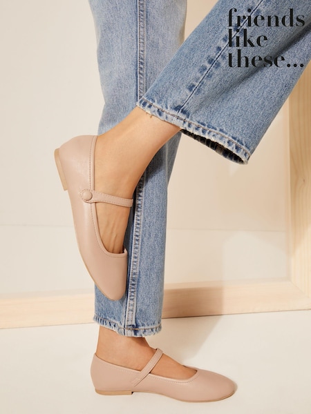 Friends Like These Nude Pink Round Toe Mary Jane Ballet Pump (K92862) | €10