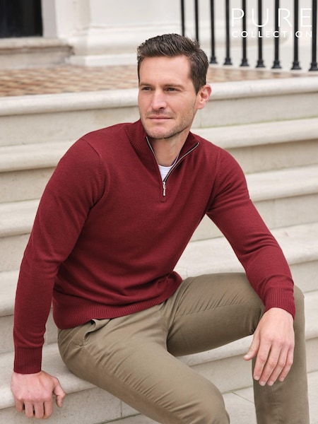 Rot - Pure Collection Cashmere Quarter Zip Sweater (K93121) | 273 €