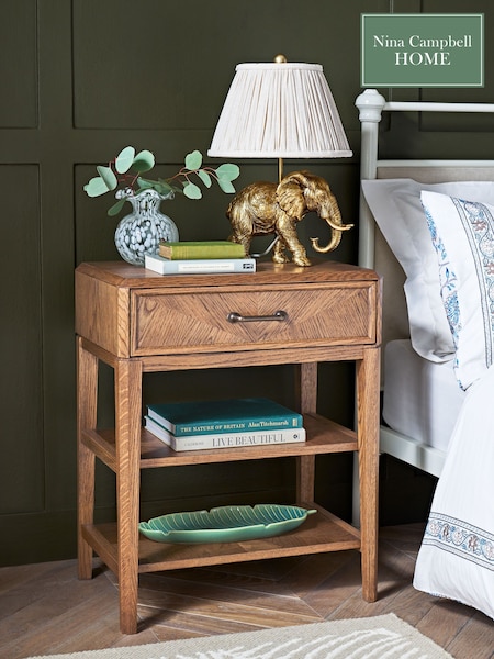 Nina Campbell Brown Tedworth 1 Drawer Bedside (K93232) | €467