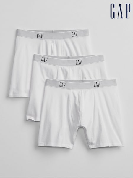 Gap White Cotton Logo 3 Pack Boxers (K93294) | €36