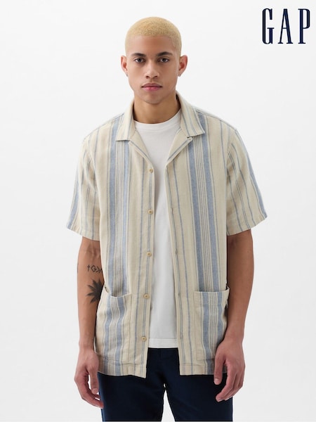 Gap Cream Short Sleeve Linen Cotton Shirt (K93311) | €22.50