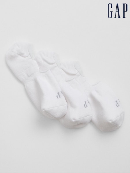 Gap White Adults 3 Pack Logo No Show Socks (K93325) | €11.50