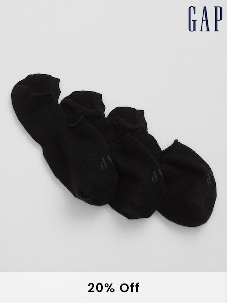 Gap Black Adults 3 Pack Logo No Show Socks (K93336) | €11.50